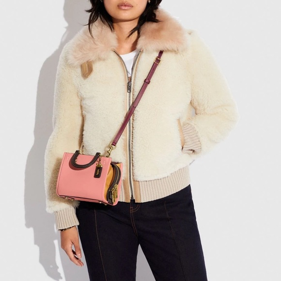 Coach Pink and Dark Brown Mini Tote - Picture 3 of 8